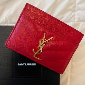 YSL Monogram Quilted Card Holder Wallet